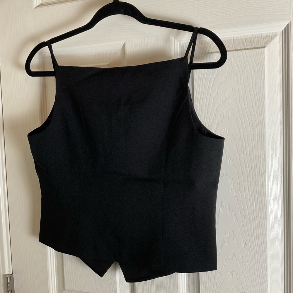 NWT Vanwell London Tailored Button-Down Vest Top - Black Size S - Picture 9 of 11